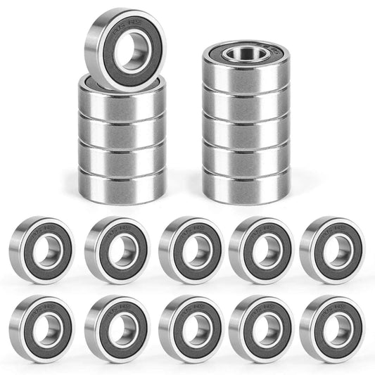 Pro-Grade R6-2RS Ball Bearings Set 1/4 By 5/8 By 0.196 Inch Double Sealed for Motors and DIY Projects 20 Pack Donepart