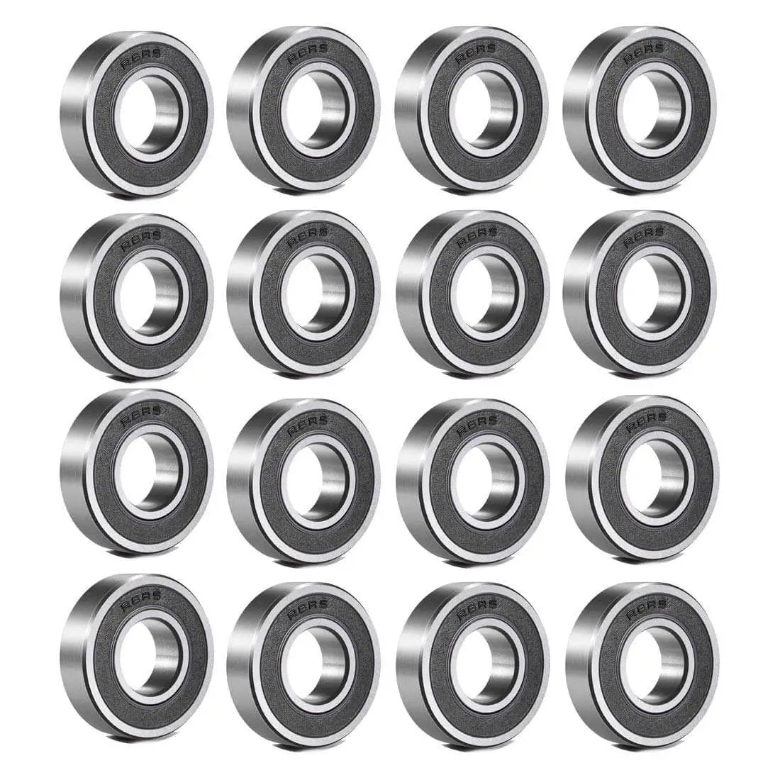 16-pack R8 2RS Deep Groove Ball Bearings With Double Rubber Seals And Bearing Steel for motors, wheels, home appliances.