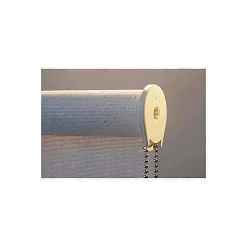 Side view of R8 Clutch for 1.25 inch Tube, in Natural, installed on a roller shade.