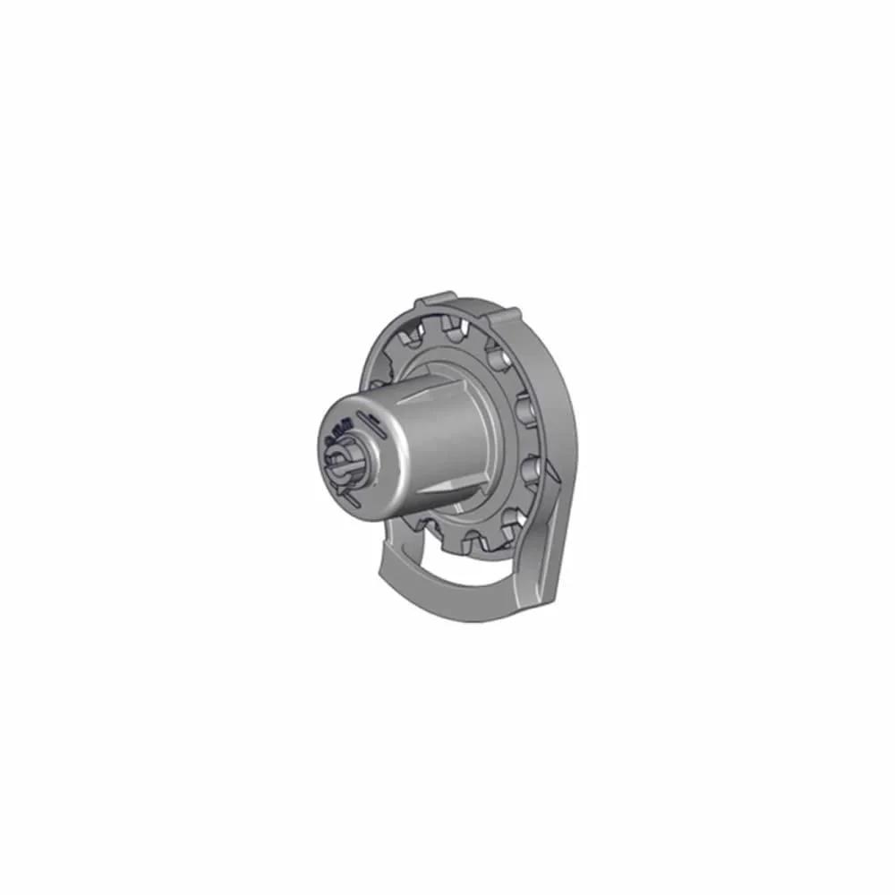 Side view of R8 Clutch for 1 inch Tube, in Natural, showing roller mechanism and natural finish suitable for 1-inch tube systems.