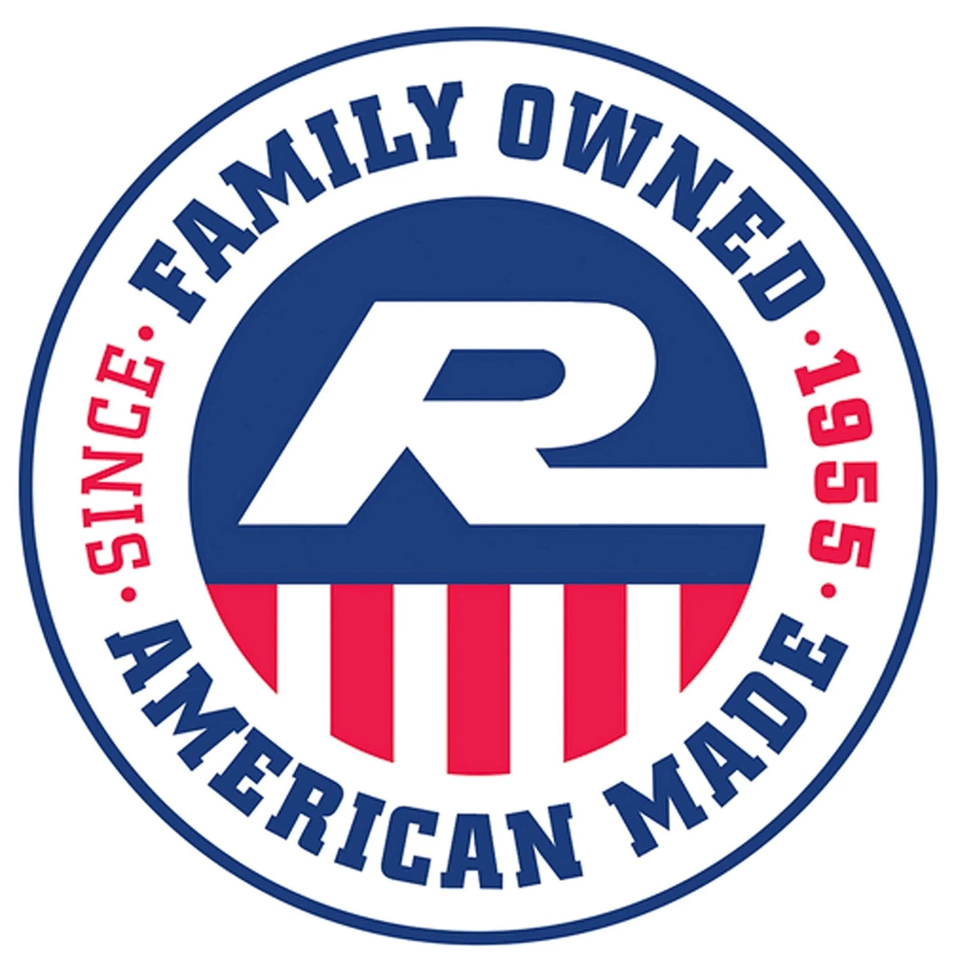 Randall Manufacturing logo with 'Family Owned American Made Since 1955' text in red, white, and blue design.