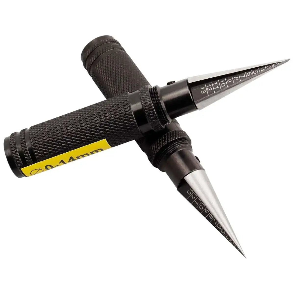 0 To 14mm RC Body Reamer Tool With Precision Scale Eyech 2 Pack Pro Grade Built Tough High Strength Aluminum Expanding Hole Puncher For RC Car Shells Plastic Sheets Aircraft Models And DIY Projects Black