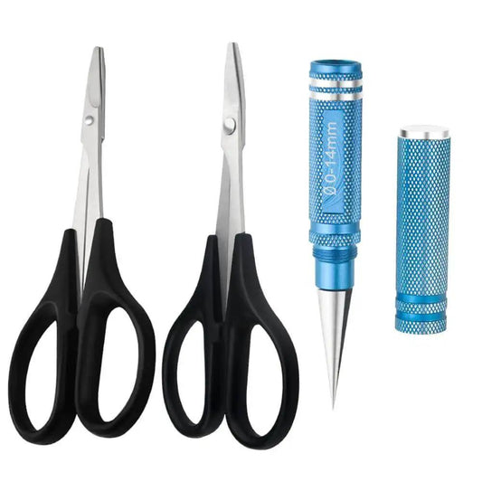 3 Pack RC Body Reamer Hole Puncher Kit With Curved And Straight Scissors For RC Car Body Mounting And Wide Body Kits 0-14mm