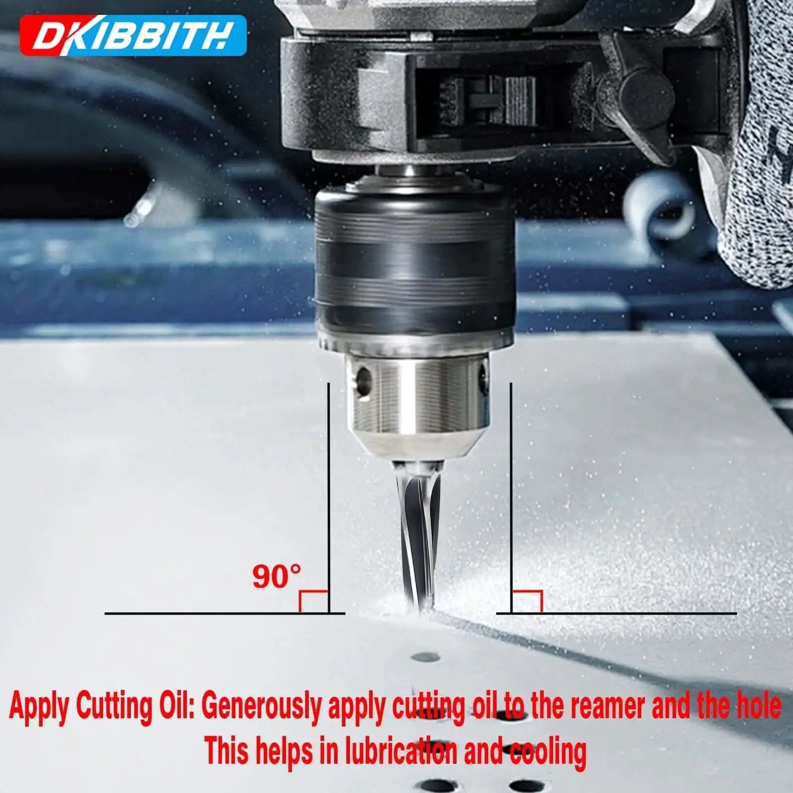 Drill press using 7 Degree Ball Joint Tapered Reamer With One And One Half Inch Per Foot Taper M2 6542 High Speed Steel