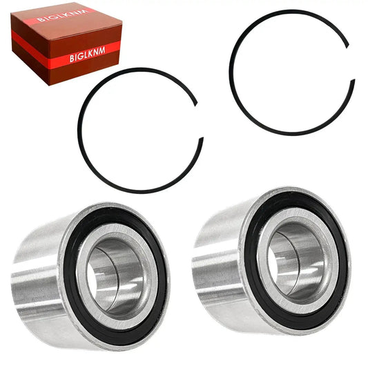 Rear Wheel Bearing Kit For Can Am Outlander 330 400 500 650 800 1000 Renegade Commander Maverick Trail Sport 800 1000 Replacement For 293350040 293370019 Heavy Duty Wheel Hub Bearings For Off Road Adventures And Rough Terrain with two bearings and circlips visible