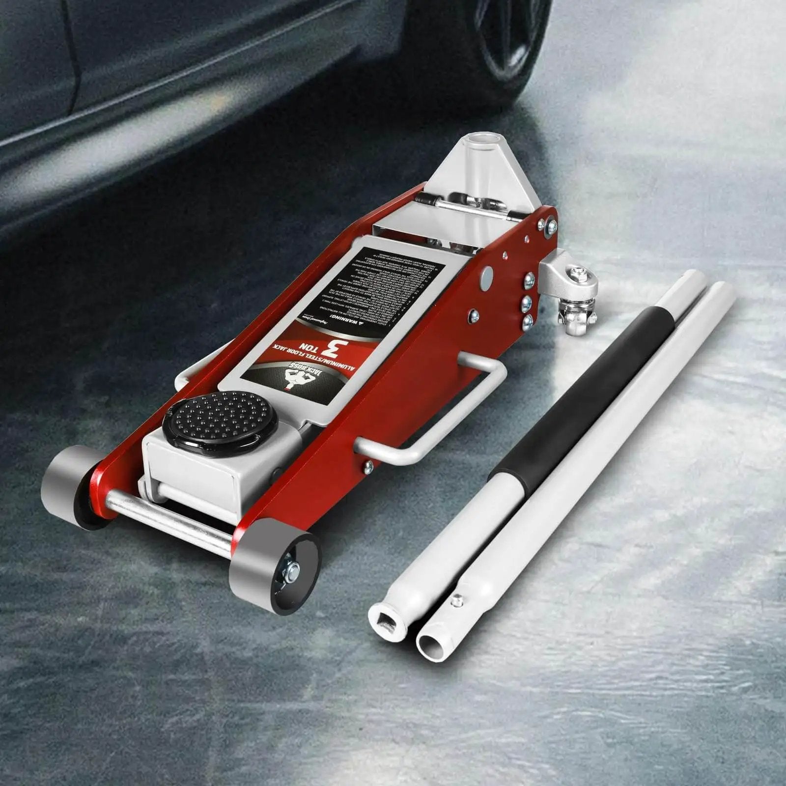 Low Profile 3 Ton Racing Floor Jack With Dual Pistons Quick Lift Pump For SUVs And Trucks Aluminum And Steel