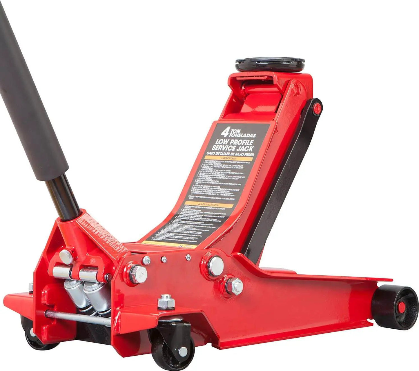 Low Profile 4 Ton Hydraulic Floor Jack With Dual Piston Quick Lift Pump For Fast Lifts 4 Inch To 20 Inch Rise Ideal For Cars Trucks And SUVs Red