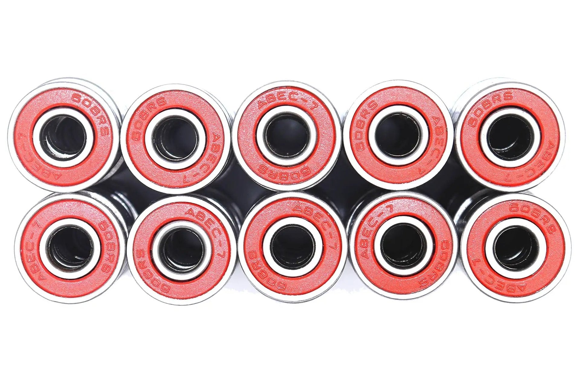 Stack of Quiet 608RS Skateboard Bearings Red 100 Pack Low Noise High Precision 8x22x7mm For Pro Riders And DIY Builds