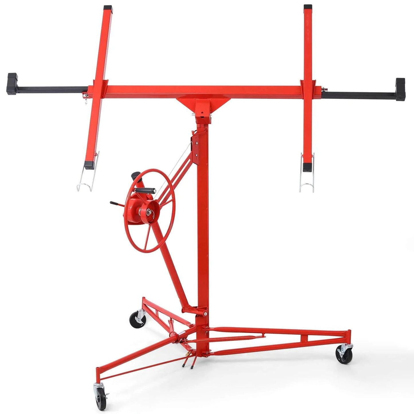 ✝️ Drywall Lift 11 FT, Drywall Jack Lift for Ceiling, 360° Adjustable Drywall Panel Hoist, 150LBS Heavy Duty Lifter in red