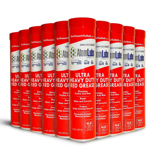 Ultra Heavy Duty Red Grease 14 Oz Tubes 10 Pack Waterproof High Temp Lubricant for Metal Surfaces NLGI 2 Wheel Bearing Grease