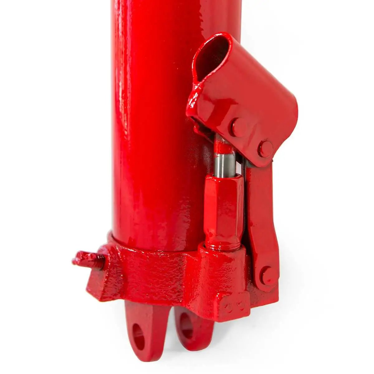 BeefedUp 8 Ton Hydraulic Ram Engine Lift Hoist for Garage and Shop Cranes with long ram and clevis base, side view