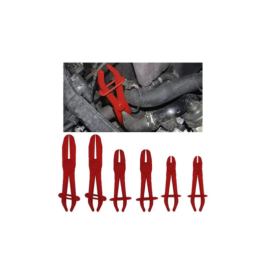 Plastic Insulated Hose Clamp Pliers Set In 3 Sizes With 6 Pieces For Automotive Radiator Brake Gas Coolant Hoses And Fuel Lines Red
