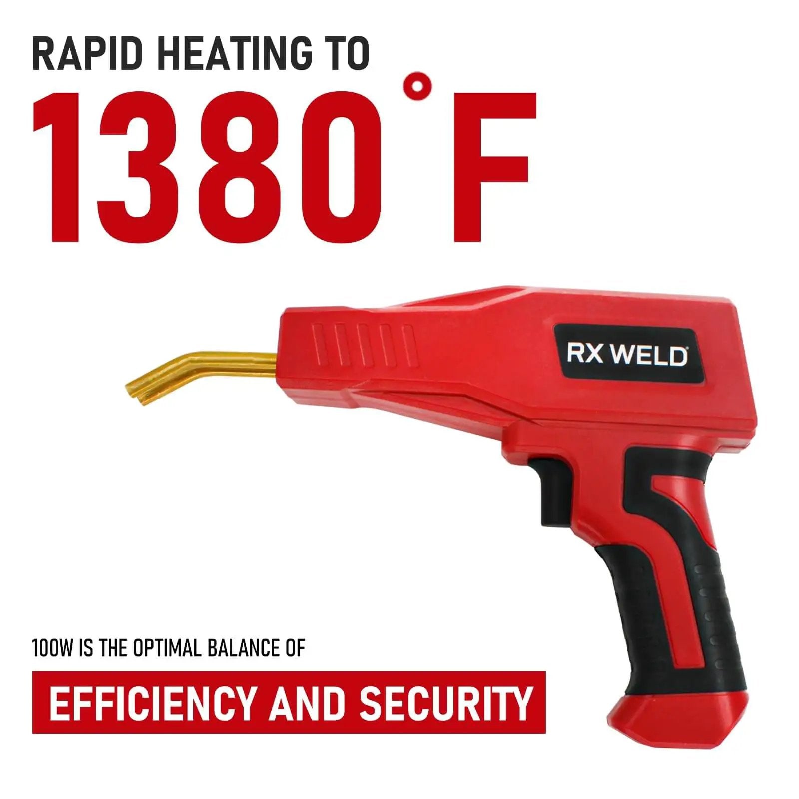 Two In One Plastic Welder Kit With 100W Welding Gun And Soldering Iron 110V 120V For Car Bumpers Cracks Kayaks And Plastic Toys A Handy DIY Repair Tool With 1000 Hot Staples For Quick At Home Fixes, RX Weld gun heats to 1380°F