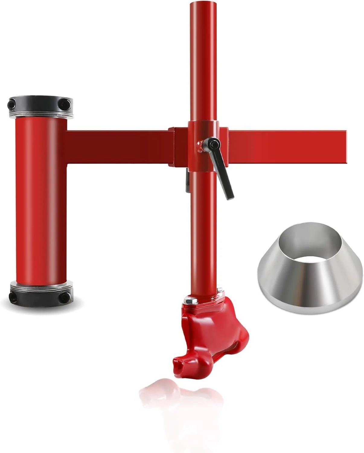 Bearing Manual Tire Changer Duck Head Adapter Kit with Silver Cone, only fit for HF Tire Changer, red components shown.