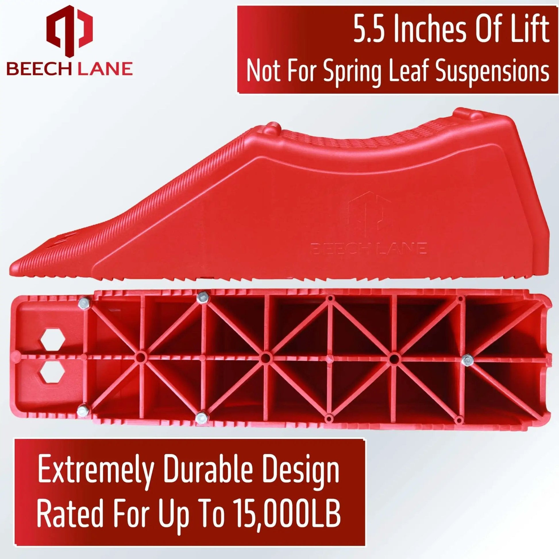 Rugged Five And A Half Inch Lift Trailer Ramp For Quick Tire Changes On Dual Axle Trailers, Engineered For Extra Traction And Durability, 15,000 Lb Rating
