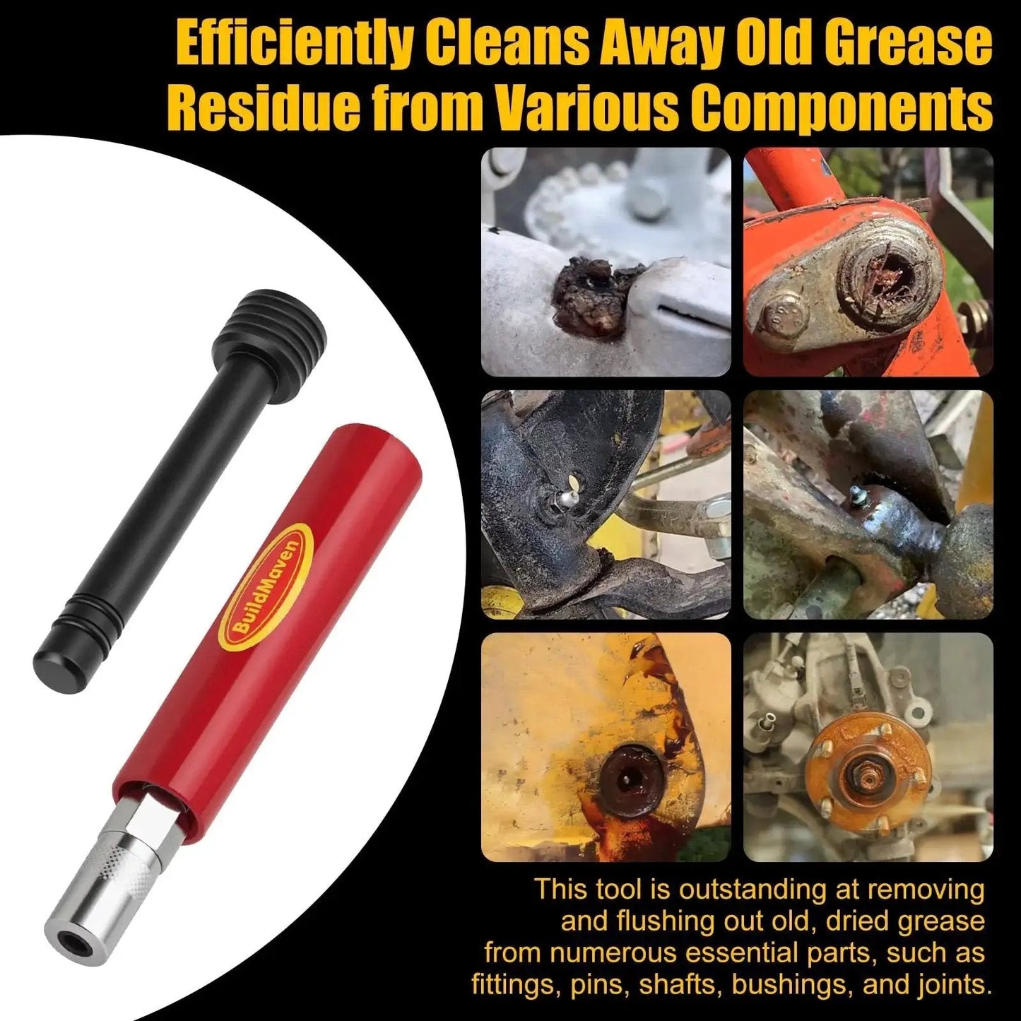 Go To Grease Fitting Cleaning Tool Red That Cleans Zerk Fittings And Removes Dried Grease From Pins Shafts Bushings And Joints