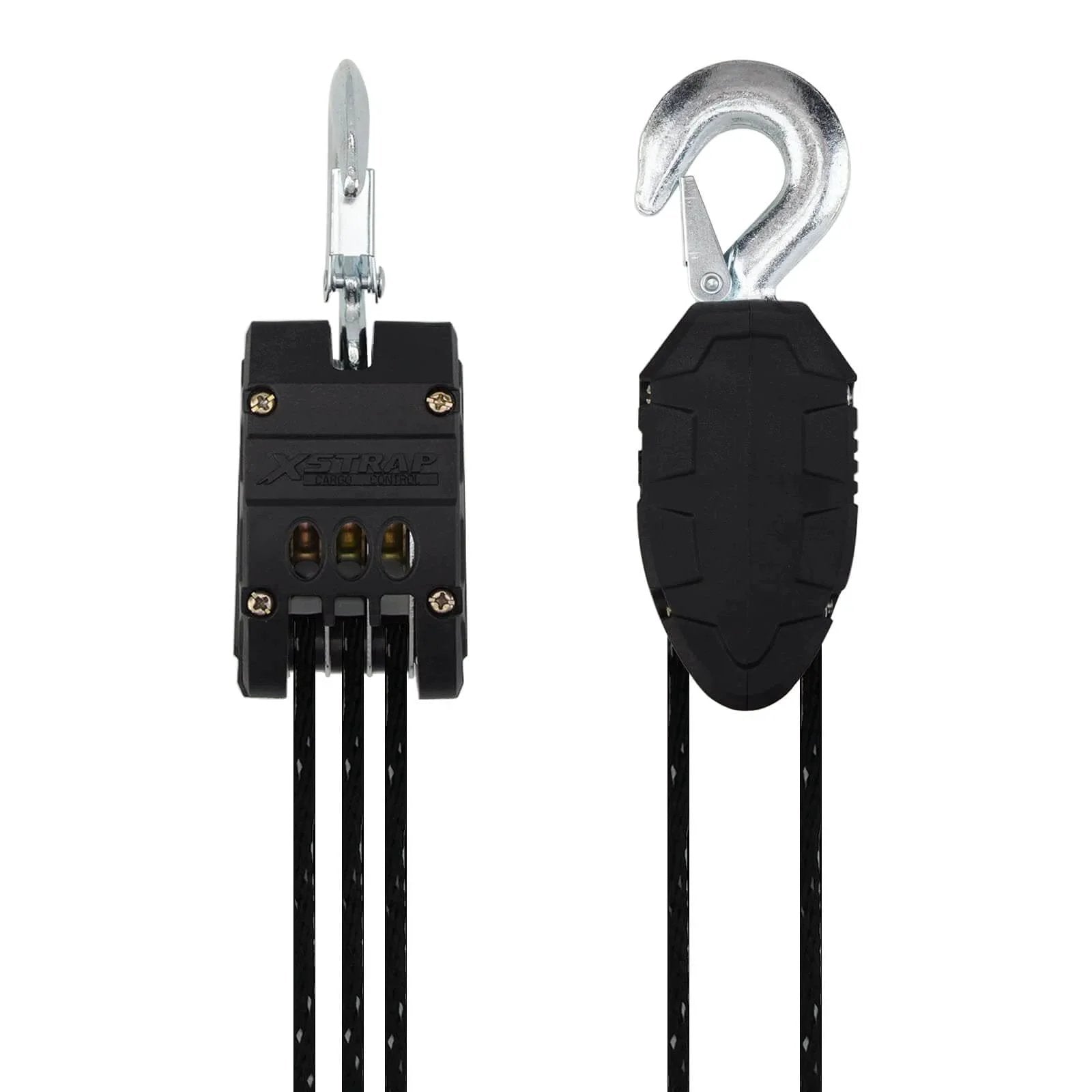 Reflective Rope Hoist 50 Ft 4.5mm Rope 5:1 Block And Tackle System 2000 Lbs Breaking Strength Zinc Plated Steel Wheel close-up