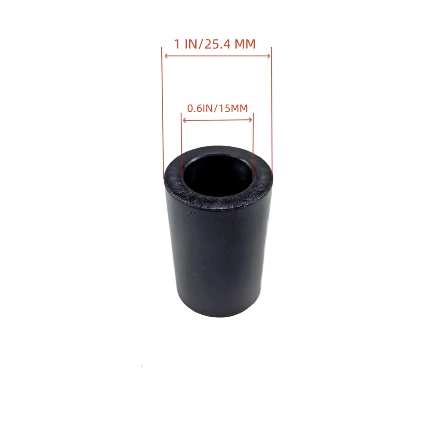 Replacement Axle Pivot Tube Spacer Bushing Nylatron For Husqvarna 532136518 And Craftsman 136518, front view with dimensions.