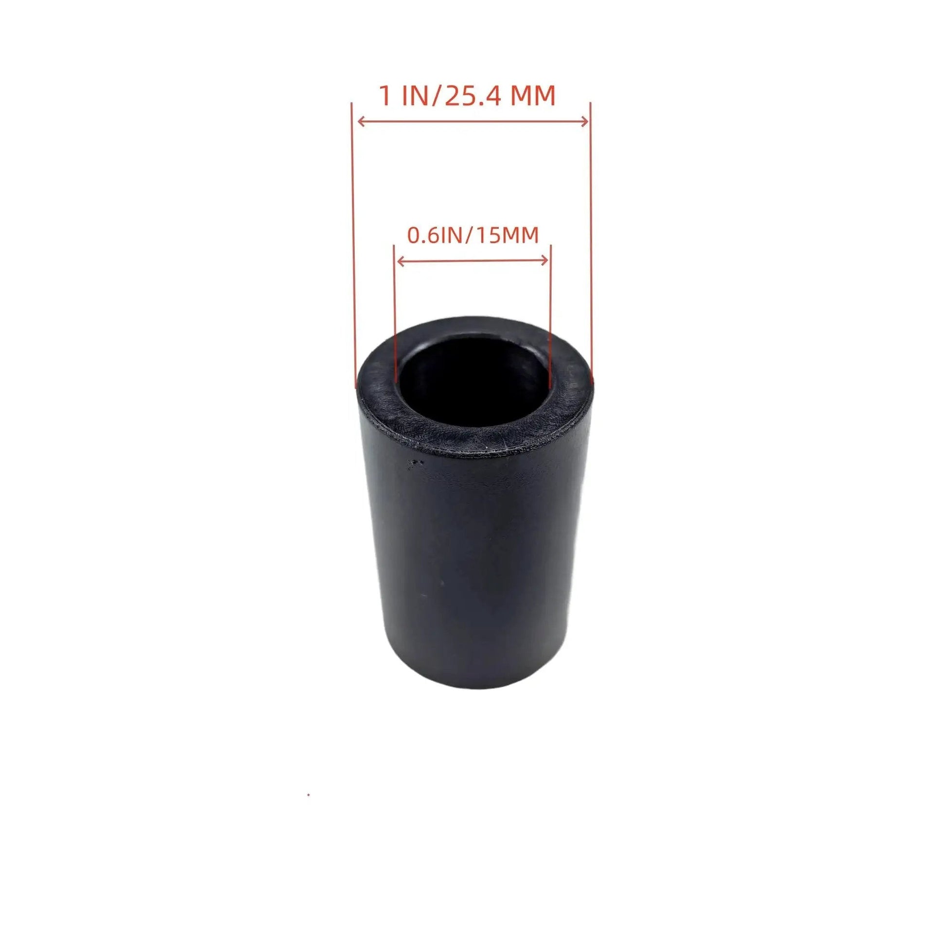 Replacement Axle Pivot Tube Spacer Bushing Nylatron For Husqvarna 532136518 And Craftsman 136518, front view with dimensions.