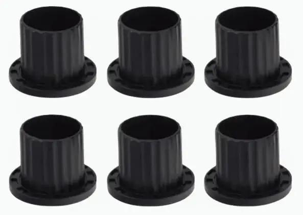 Six-pack Replacement Flanged Caster Yoke Spindle Bushing M167267 for Lawn Tractors and Eztrak Mowers displayed in rows.