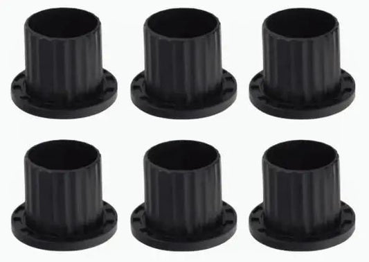 Six-pack Replacement Flanged Caster Yoke Spindle Bushing M167267 for Lawn Tractors and Eztrak Mowers displayed in rows.