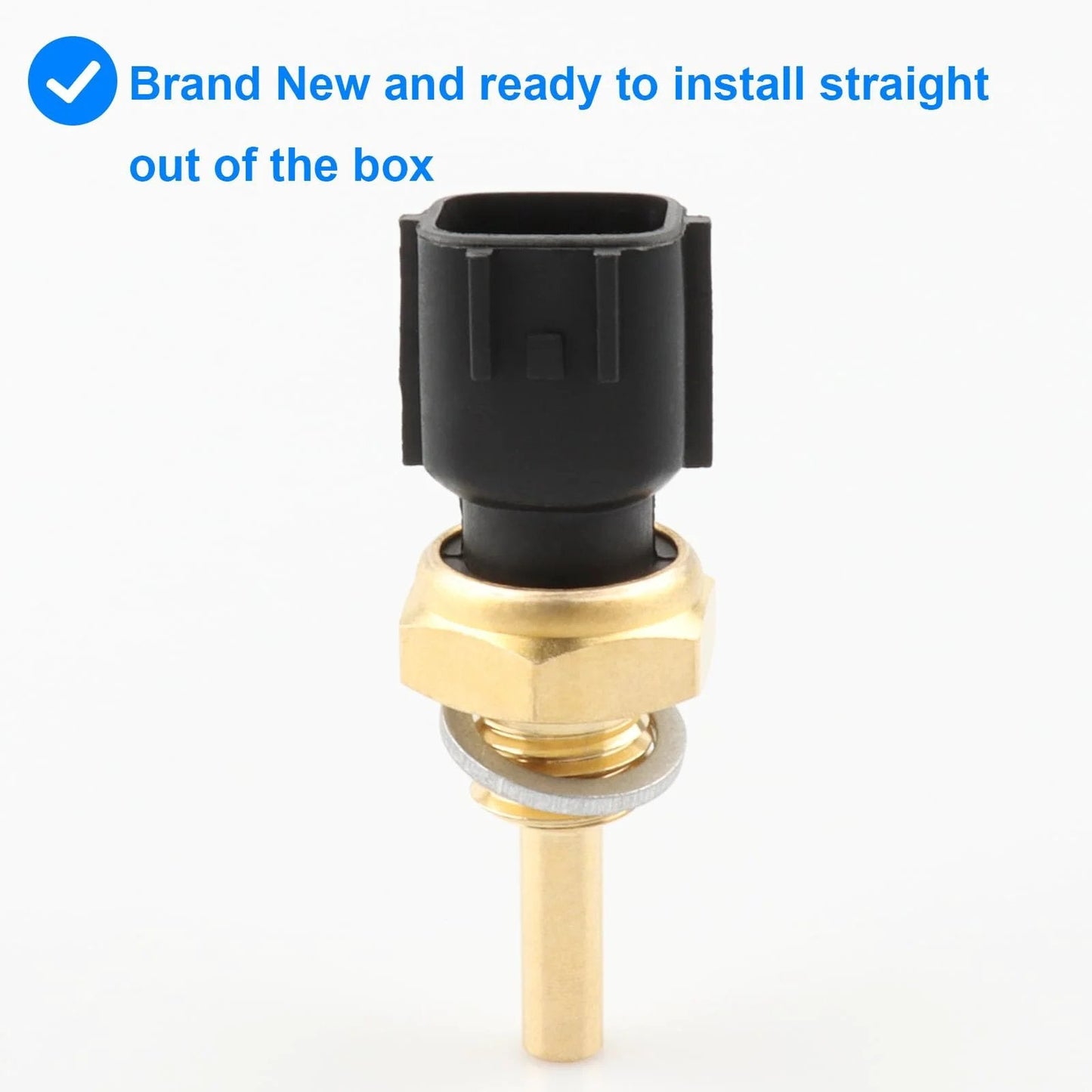 Replacement Coolant Temperature Sensor 158-0606 for Nissan and Infiniti vehicles ECT Sensor, front view showing connector and brass body.