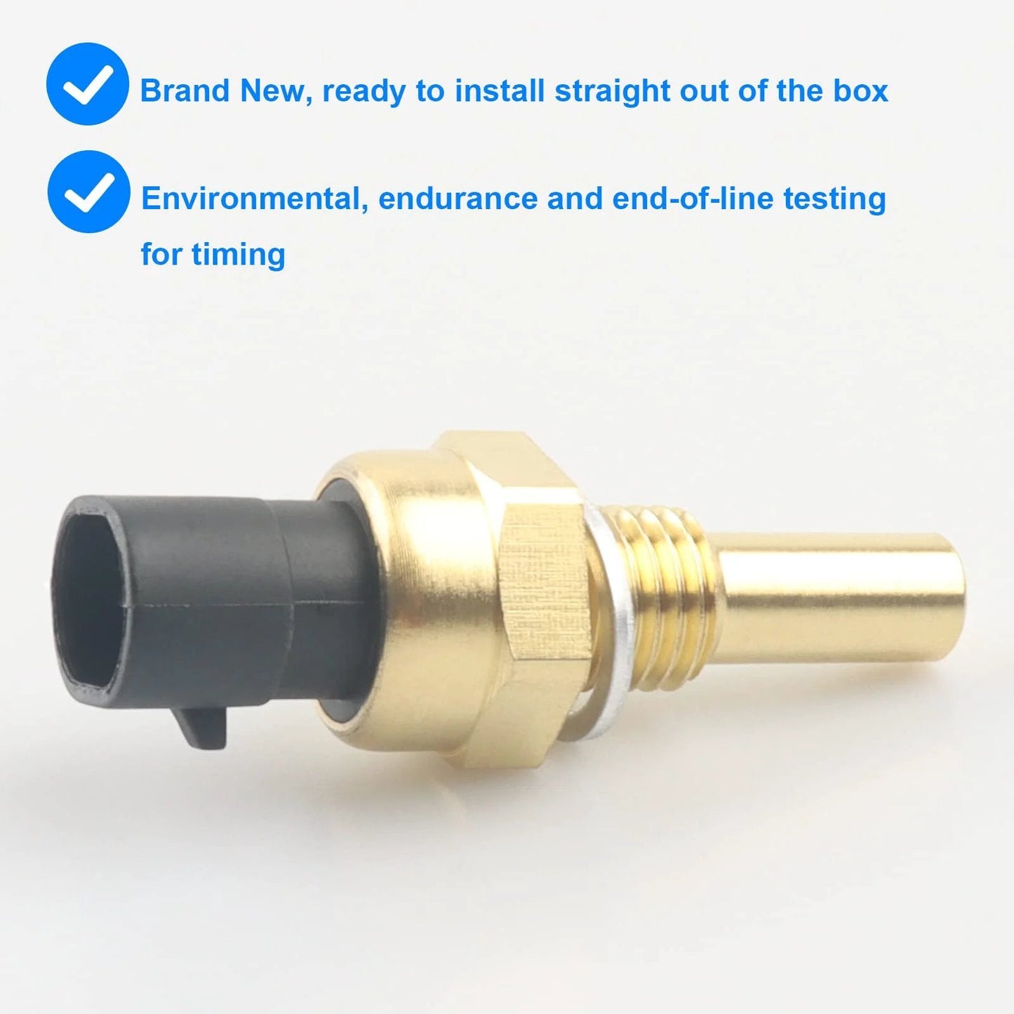 Replacement Engine Coolant Temperature Sensor ECT 213-4333 12608814 Fits Buick Cadillac Chevy GMC, close-up view of sensor
