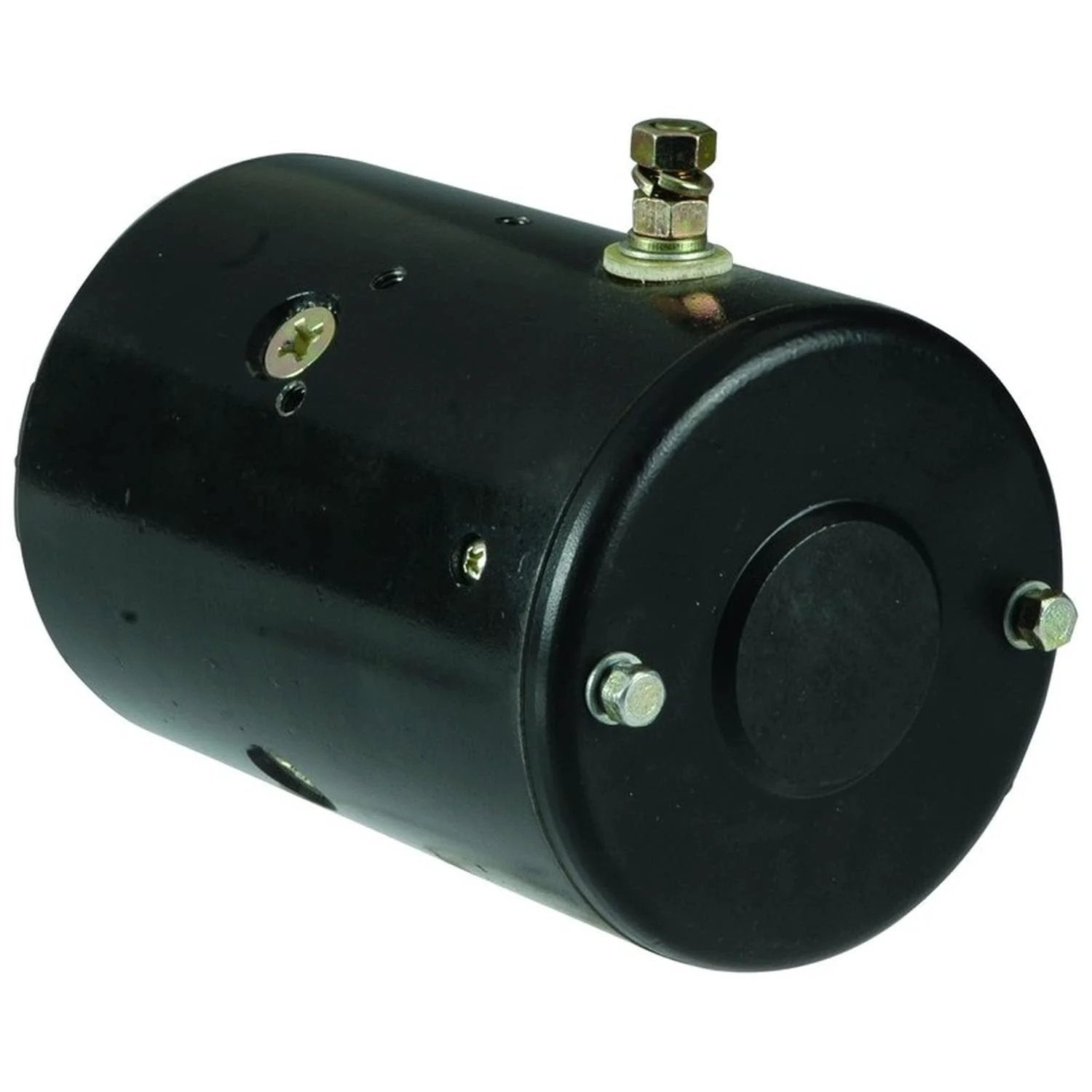 OEG Parts - Pump Motor Compatible With JS Barnes Monarch MTE Hydraulics, black cylindrical motor with top bolt