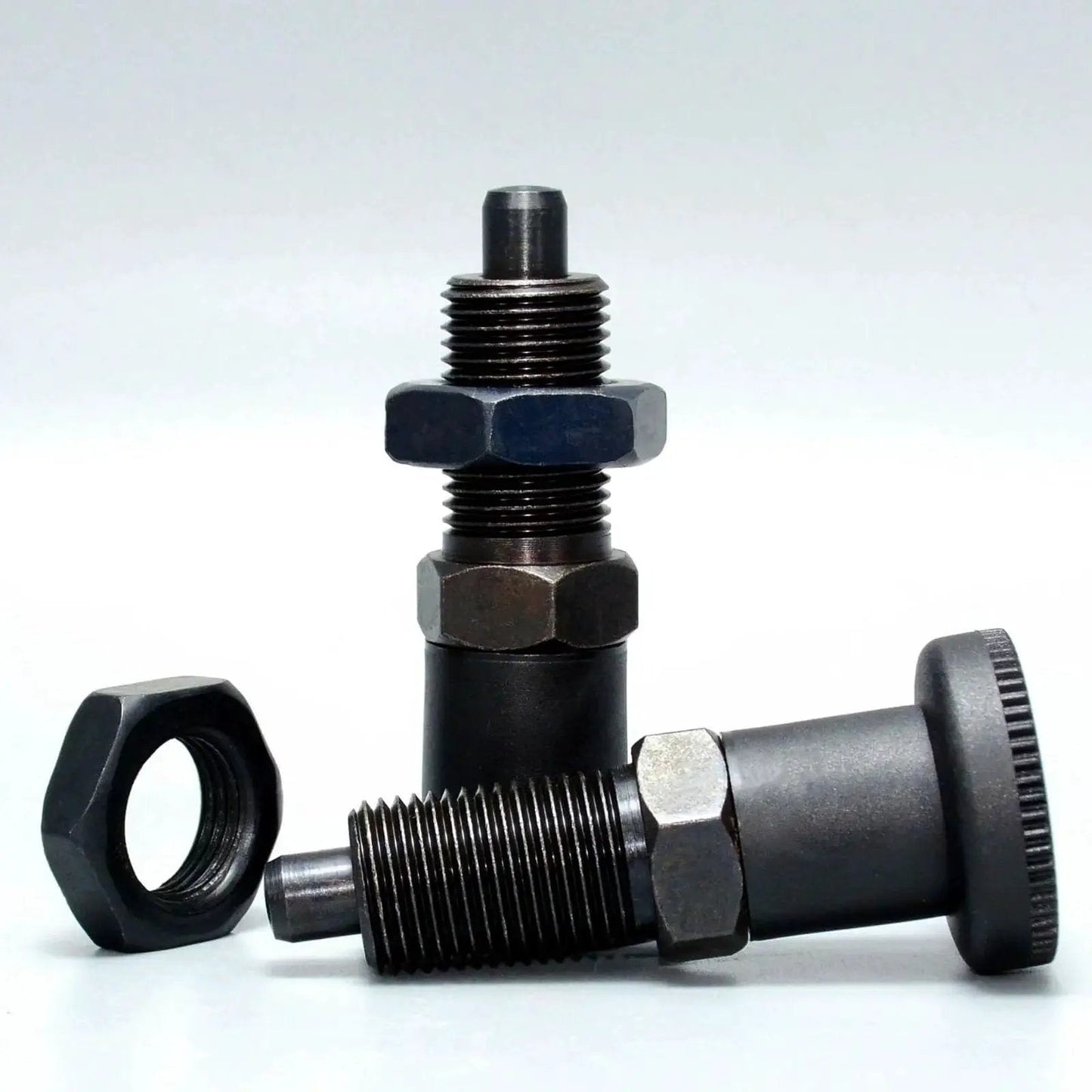 Two Pack Retractable Spring Plunger Ball Loaded Pin M6 Non Locking Indexing Knob for machinery cabinets, stainless steel, rust resistant