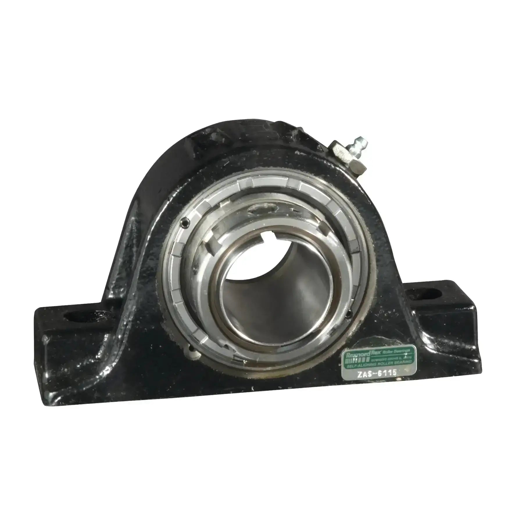 ZAS6203F Solid-Housed Pillow Block With Spherical Roller Bearings for Beefy Heavy-Duty Industrial Machinery, front view