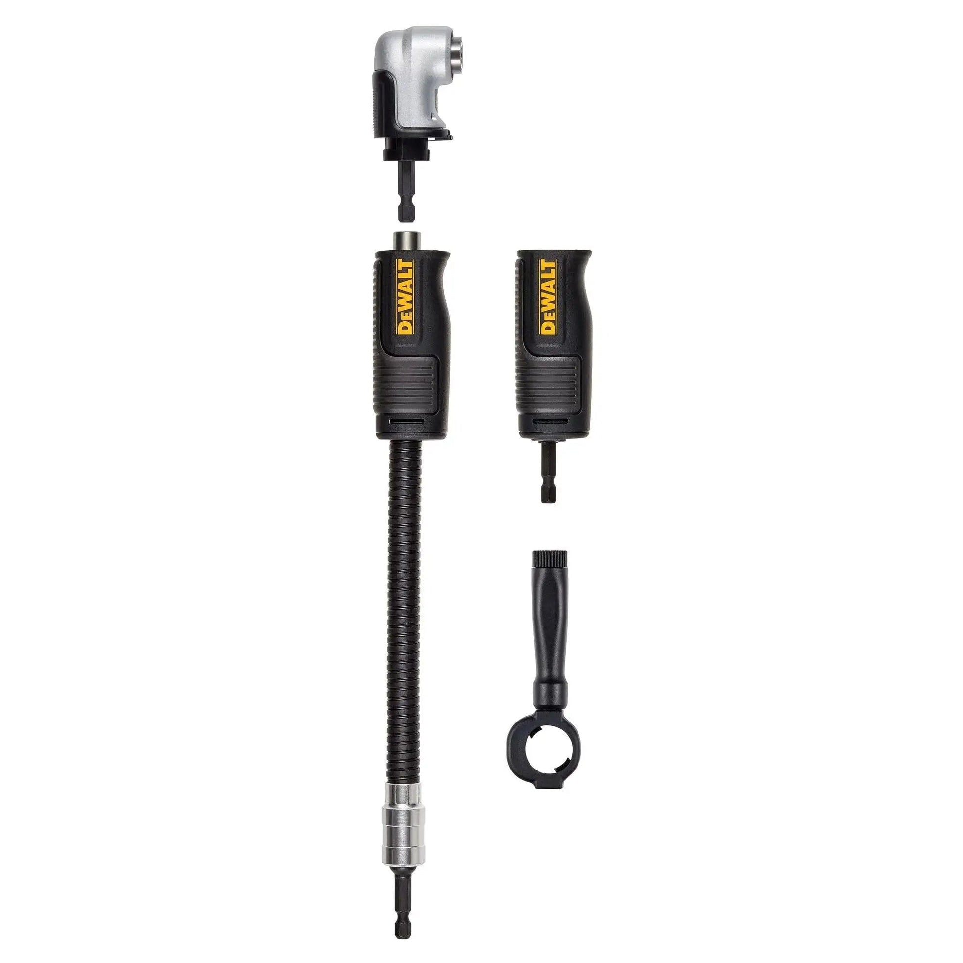 Right Angle Drill Attachment 4-In-1 System With 12-Inch Compact Straight Flexible Shaft 90 Degree Drill Adapter