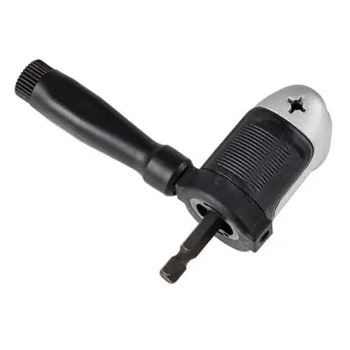 Right Angle Drill Attachment 4-In-1 System With 12-Inch Compact Straight Flexible Shaft 90 Degree Drill Adapter Impact Ready
