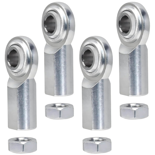 4 piece set of 5/16 x 5/16-24 Rod End Bearing Heim Joint Kit, right hand female thread with jam nuts, stainless rod ends.