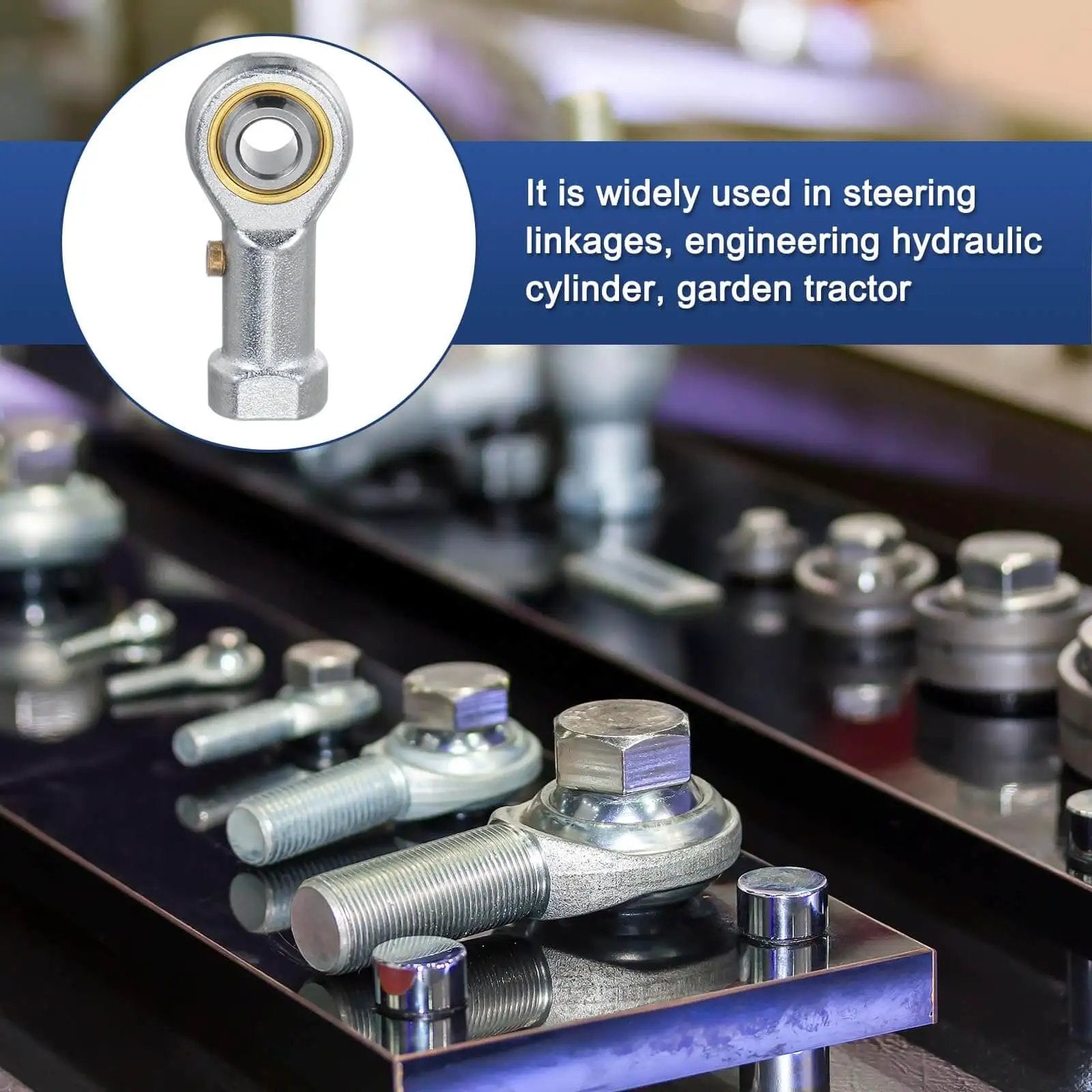 2-Pack PHS6 Rod End Bearing With M6x1.0 Left-Hand Thread Self-Lubricating Female Thread Steel Joint Rod Ends in CNC Equipment