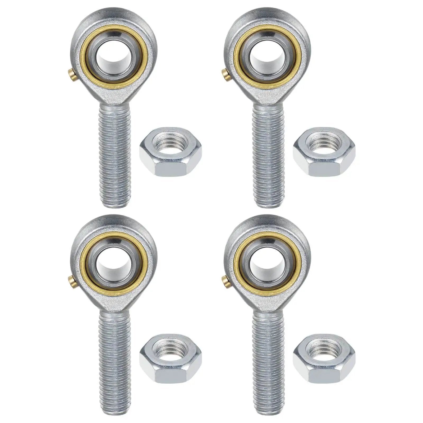 Tough as Nails Rod End Bearings 4 Pack POS10 M10x1.5 Right Hand Thread Self Lubricating Steel Joint With Jam Nuts