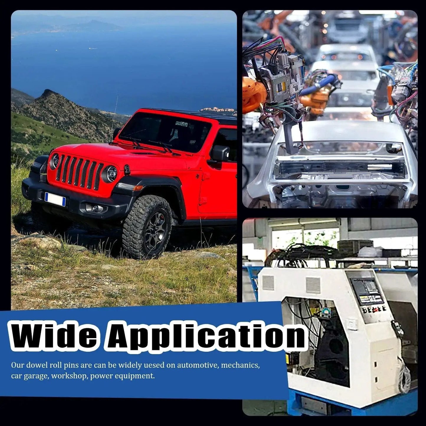 Wide application of Roll Pin Assortment Kit Glarks Must Have 405 Pieces In 27 Sizes Slotted Spring Pins for auto and machinery use