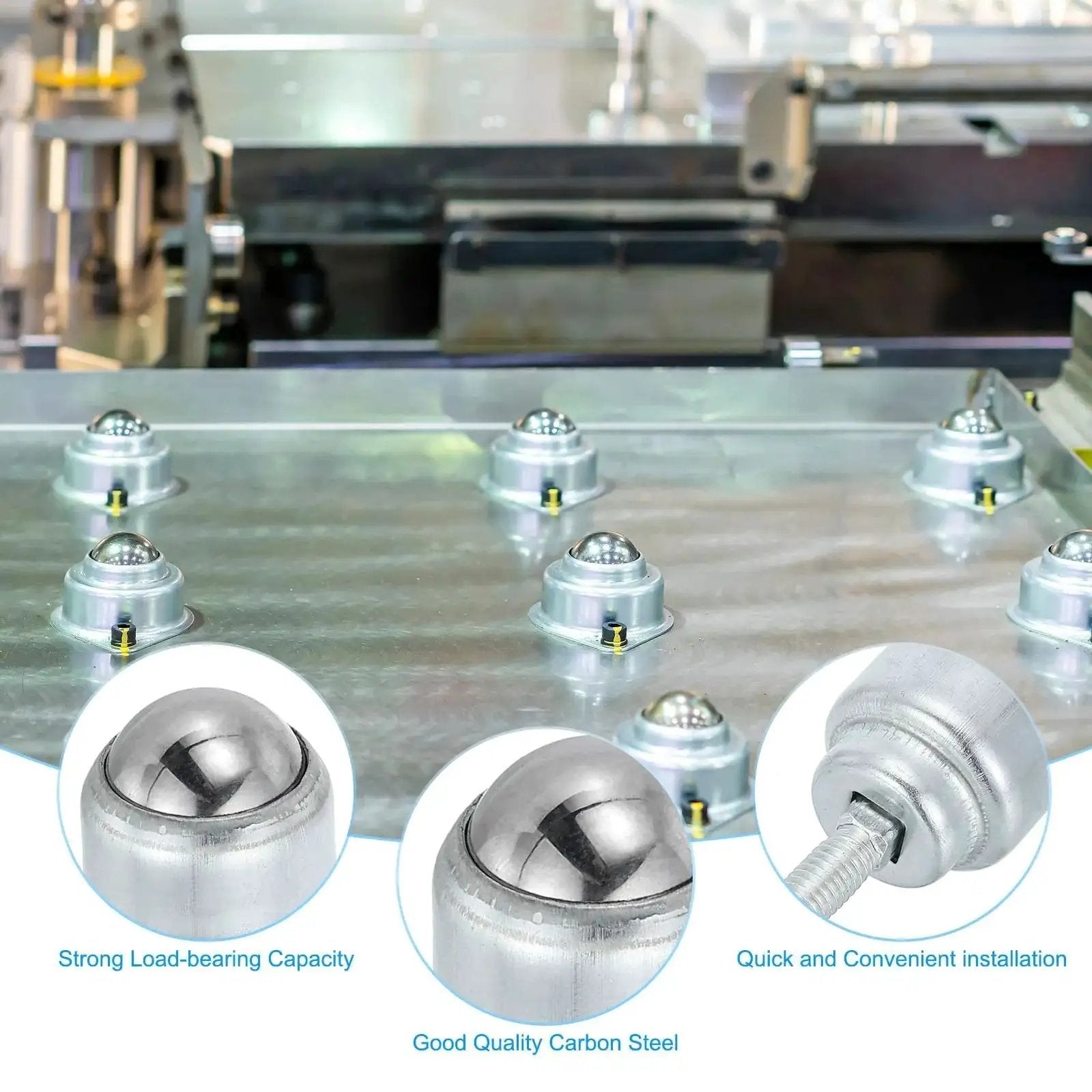 Roller Ball Transfer Bearing Three Quarters Inch Six Pieces Round Ball Transfer Unit Carbon Steel Caster for conveyor table