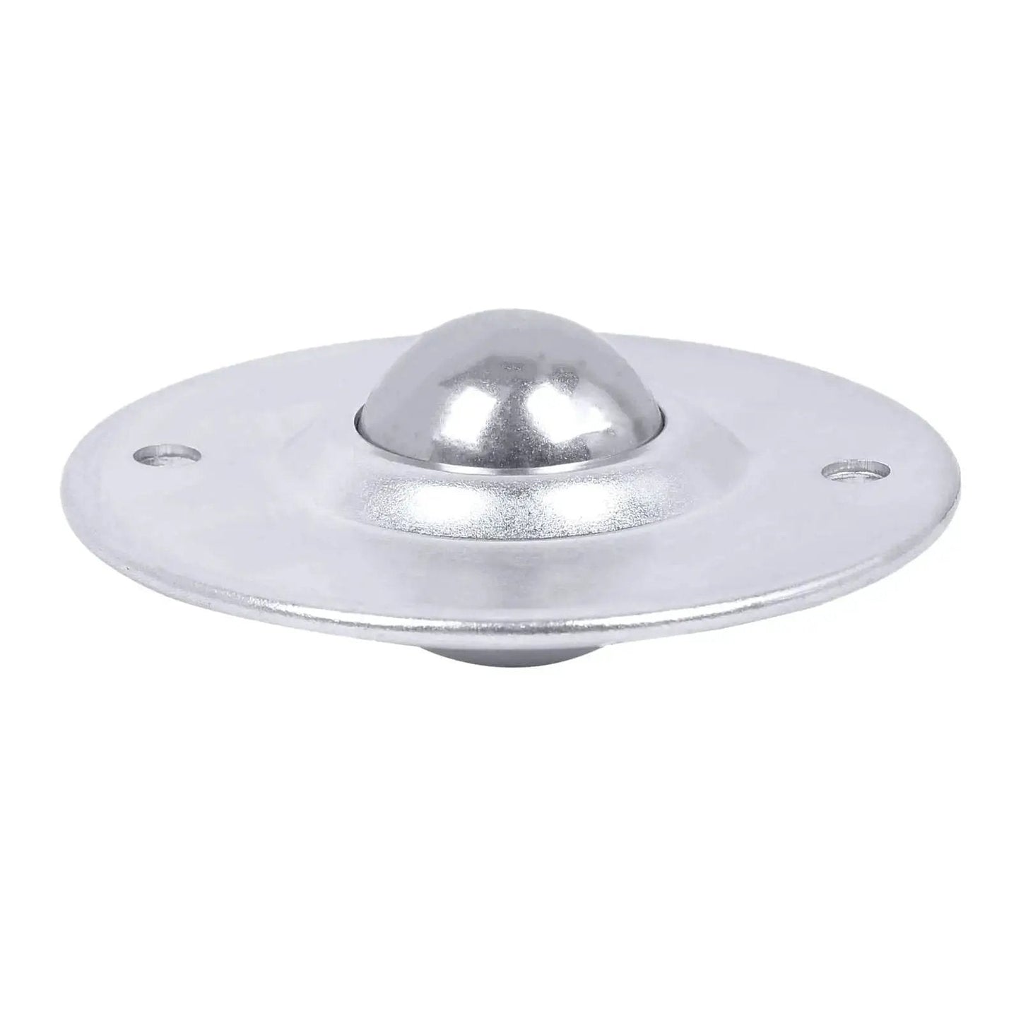 Roller Ball Transfer Bearing Casters Five Eighths Inch Flange Mount 360 Degree Universal Rotation, beefy carbon steel, front view