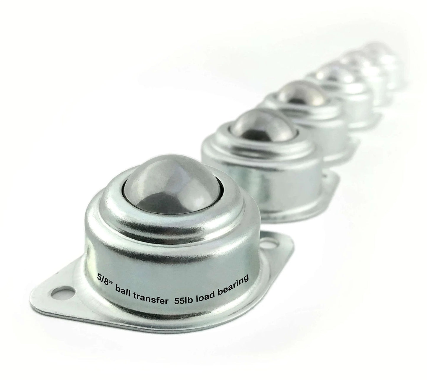 5/8 Inch Roller Ball Transfer Bearings Set of 6 Hardened Steel Ball Units for Outfeed Tables Workbenches and Material Handling with Smooth 360 Degree Movement 55 lb Load