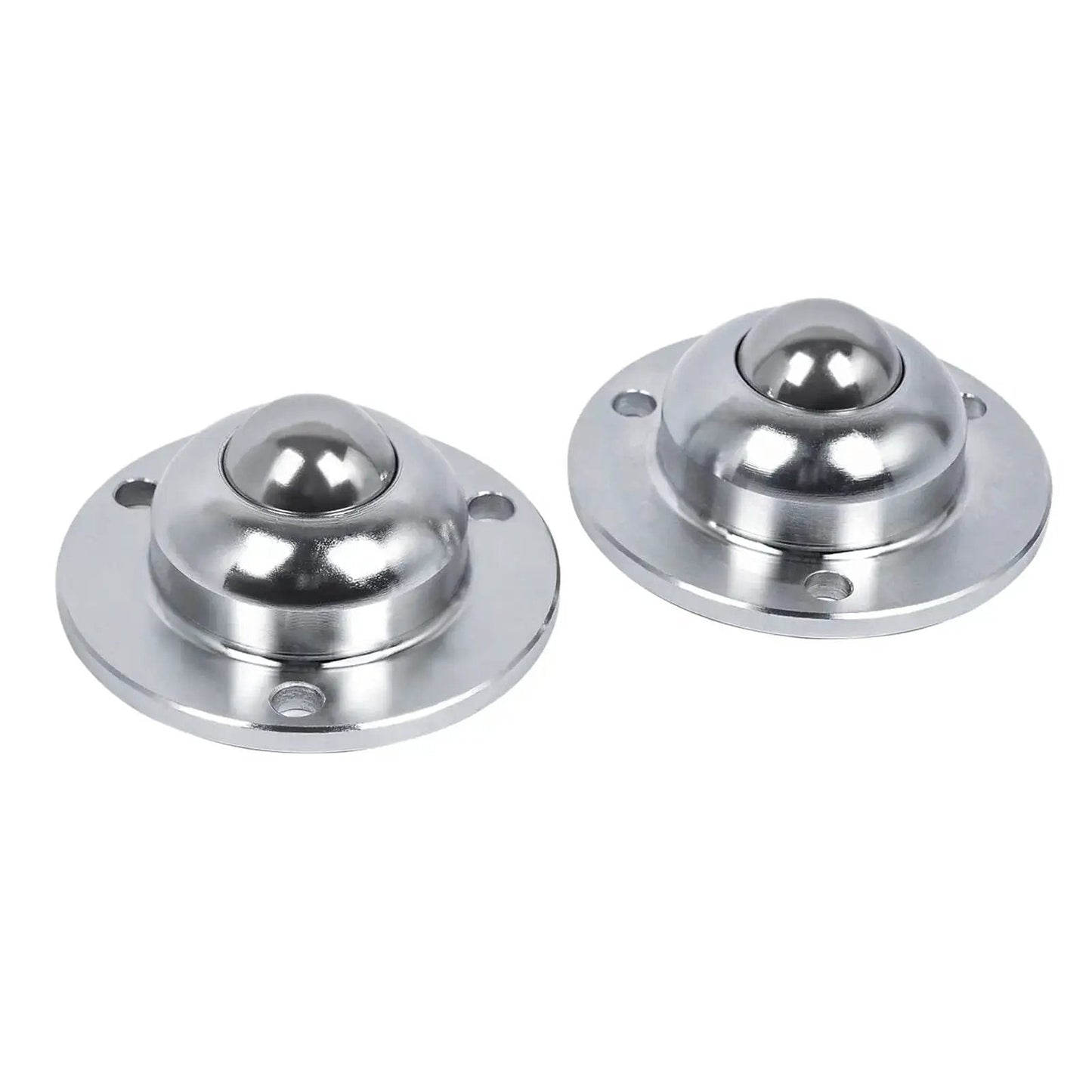 Roller Ball Transfer Bearing Caster Flange Mounted Unit For Conveyors And Transmission Equipment, silver steel, 1-inch, front view