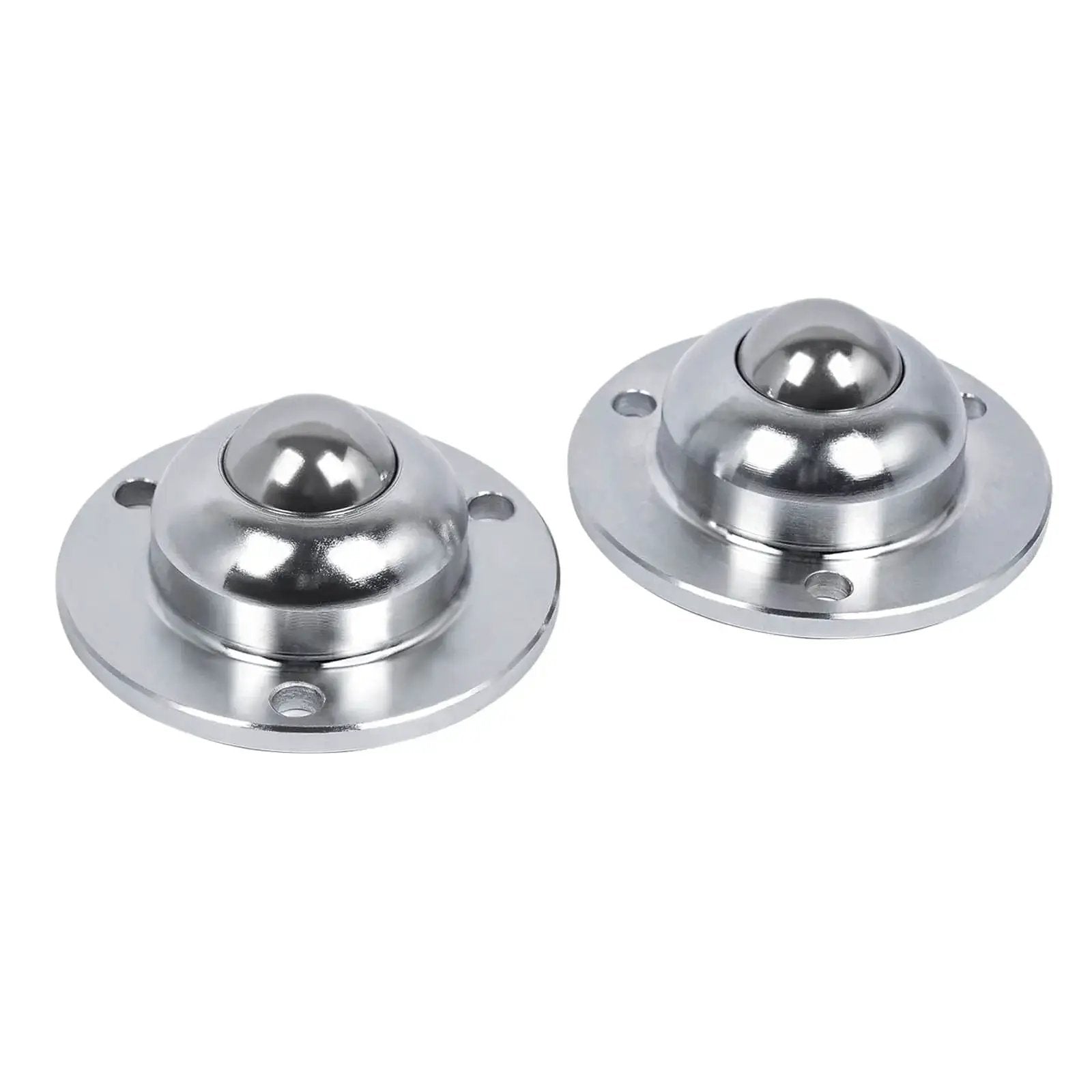 Roller Ball Transfer Bearing Caster Flange Mounted Unit For Conveyors And Transmission Equipment, silver steel, 1-inch, front view