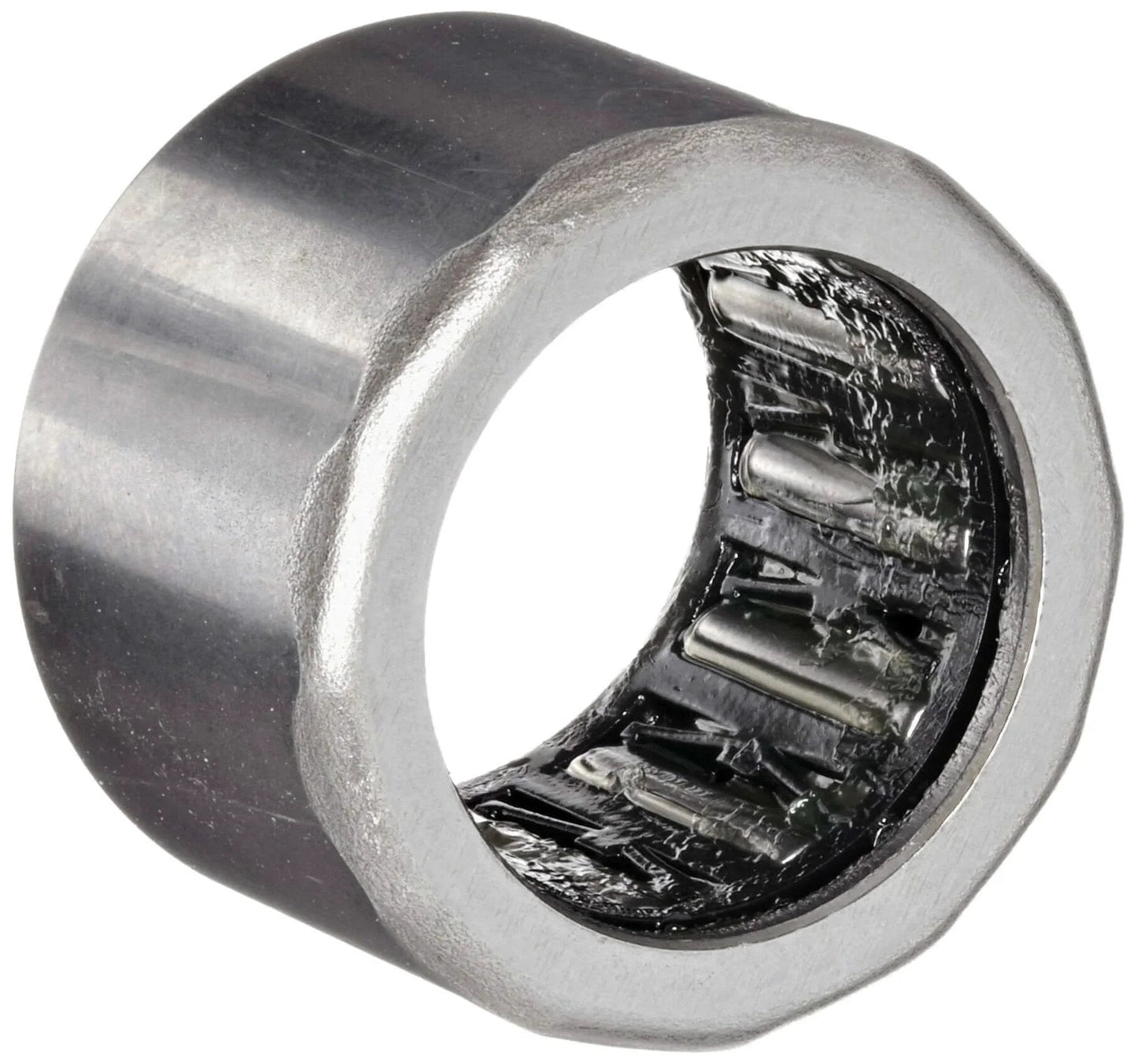 Front view of Koyo RC-121610 Roller Clutch, DC Type, Open, Plastic Cage, Inch, 3/4" ID, 1" OD, 5/8" Width in metal finish.