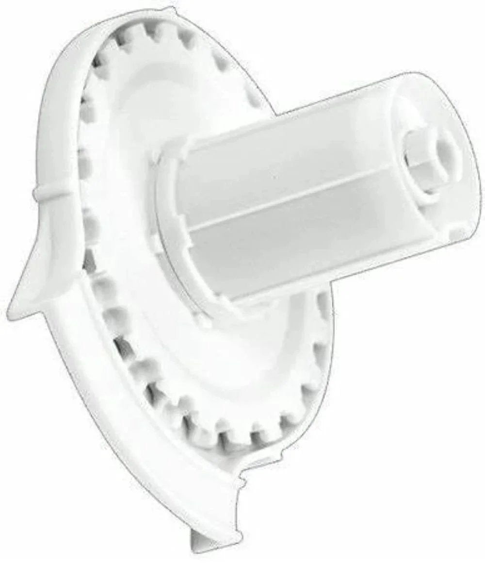 R24 Roller Shade Clutch for 1 1/2" Tube - Natural, close-up view showing gear design and tube attachment