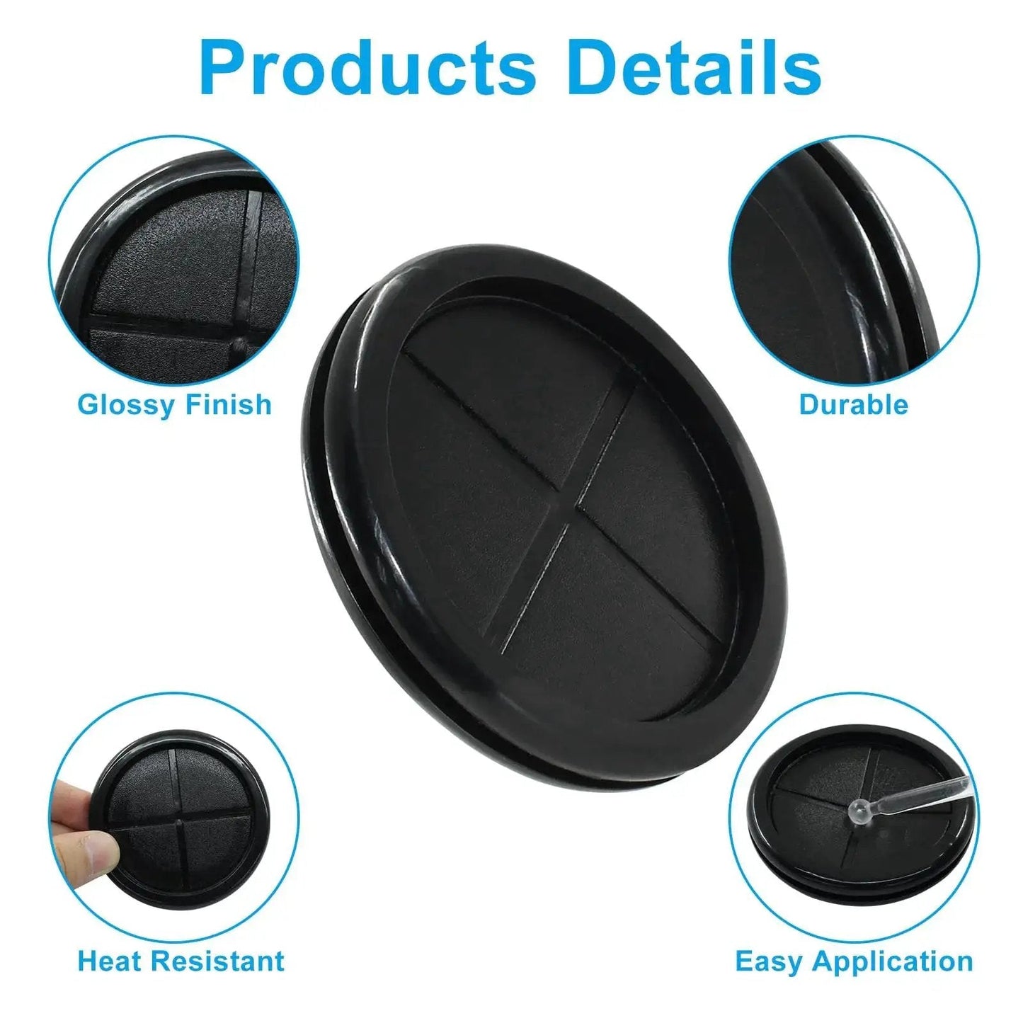 Black 2-1/8 Inch Inner Diameter Rubber Grommets For Wiring And Routing 2-1/2 Inch Drill Hole Dia 6 Pack Double Sided Rubber Plugs