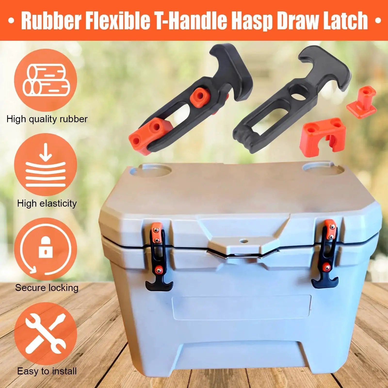 Rubber Flexible Latch With Brackets For Tool Box Cooler Golf Cart And Machinery Absorbs Vibration Installed On Cooler