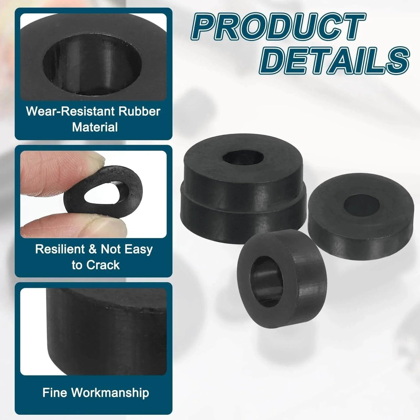 18 Pack Thick Rubber Spacers With 1 Inch Outer Diameter One Quarter Inch Inner Diameter And One Quarter Inch Thick Round Rubber Bushings