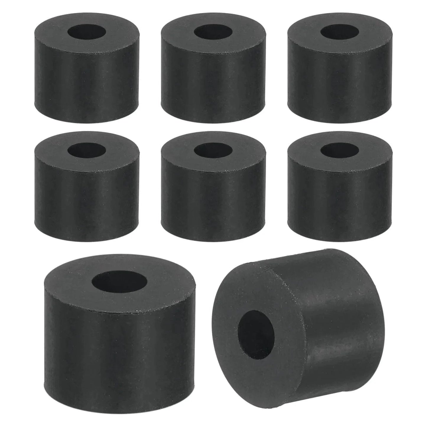 8 pcs of thick rubber spacers with five eighths inch outer diameter and one quarter inch inner diameter, half inch thickness