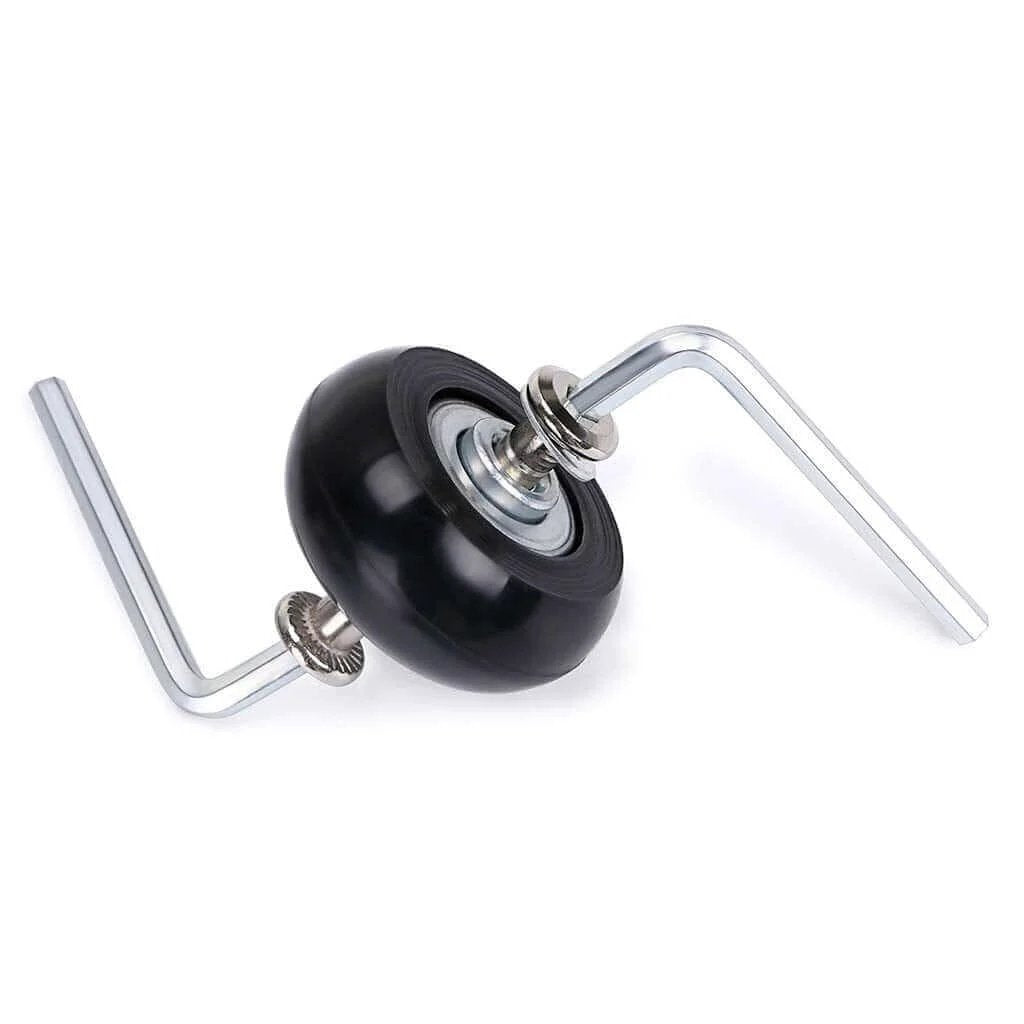 40mm x 18mm Luggage Suitcase Replacement Wheels, Rubber Swivel Caster Wheels Bearings Repair Kits, A Set of 4, side view with tools