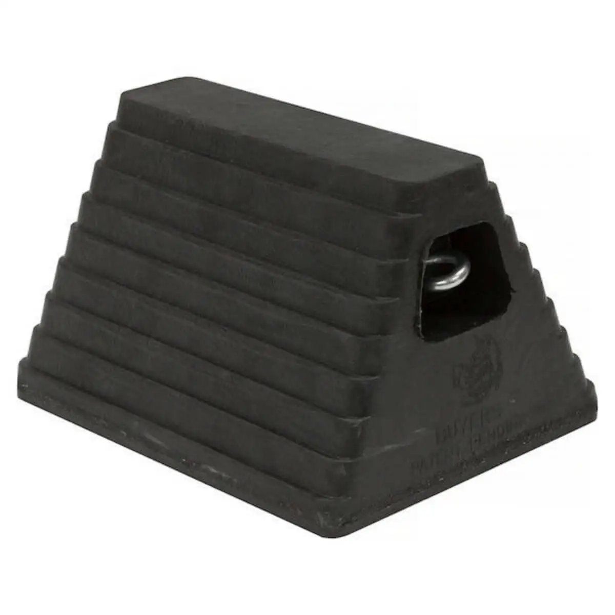Heavy Duty Rubber Wheel Chock With Recessed Eyebolt For Cars Trailers And RVs Durable Oil Resistant Tire Stopper 10x8x6 Inch