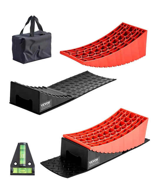 Heavy Duty RV Leveling Blocks Set For Campers And Trailers 2 Pack Up To 8818.5 Lbs Support 4 Inch Max Height Curved Design